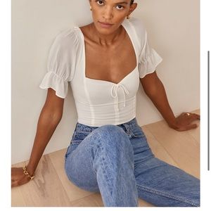 Reformation Delevan top size 6 color gossamer